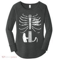 skeleton playing guitar electric Acoustic Classical Women's Perfect Tri Tunic Long Sleeve Shirt thumb 0
