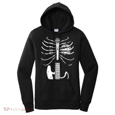 skeleton playing guitar electric Acoustic Classical Women's Hoodie