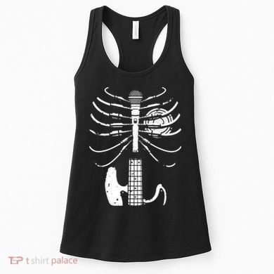 skeleton playing guitar electric Acoustic Classical Women's Tank Top