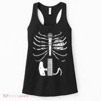 skeleton playing guitar electric Acoustic Classical Women's Tank Top thumb 0