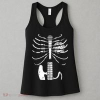 skeleton playing guitar electric Acoustic Classical Women's Tank Top thumb 3