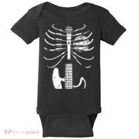 skeleton playing guitar electric Acoustic Classical Baby Bodysuit thumb 0