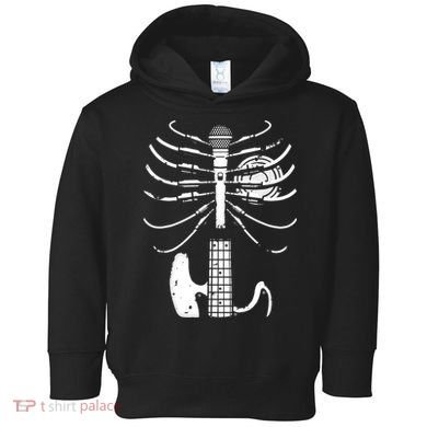 skeleton playing guitar electric Acoustic Classical Toddler Hoodie