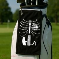 skeleton playing guitar electric Acoustic Classical Golf Towel thumb 2