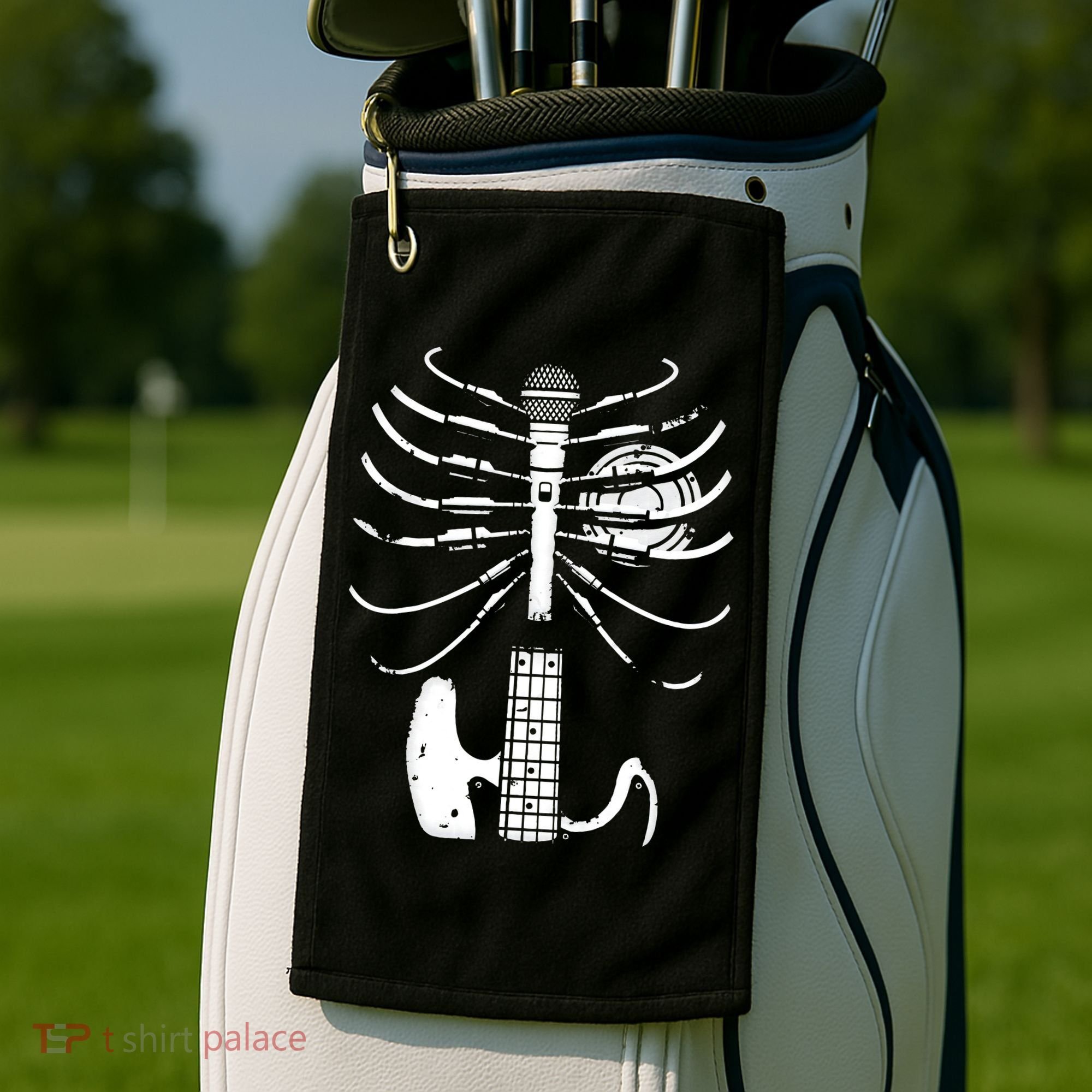 skeleton playing guitar electric Acoustic Classical Golf Towel
