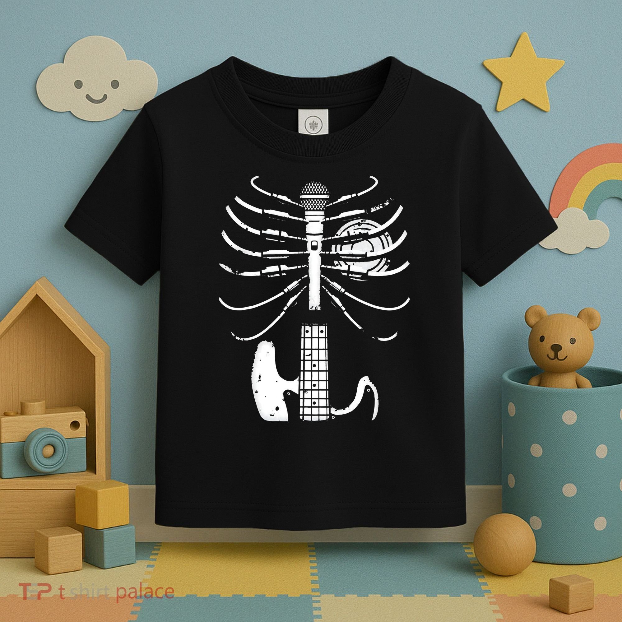 skeleton playing guitar electric Acoustic Classical Toddler T-Shirt