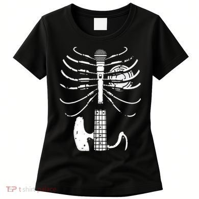 skeleton playing guitar electric Acoustic Classical Women's T-Shirt
