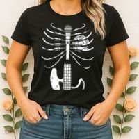 skeleton playing guitar electric Acoustic Classical Women's T-Shirt thumb 2