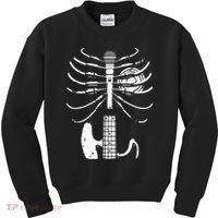skeleton playing guitar electric Acoustic Classical Kids Sweatshirt thumb 0