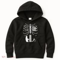 skeleton playing guitar electric Acoustic Classical Kids Hoodie thumb 0