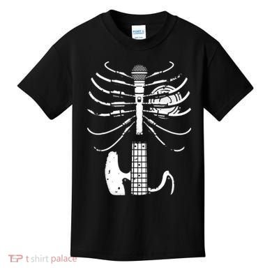 skeleton playing guitar electric Acoustic Classical Kids T-Shirt