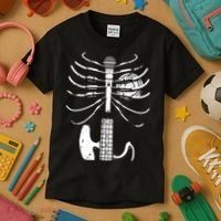 skeleton playing guitar electric Acoustic Classical Kids T-Shirt thumb 3