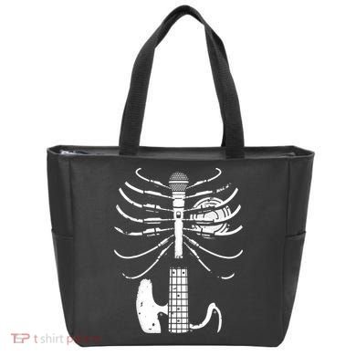 skeleton playing guitar electric Acoustic Classical Tote Bag