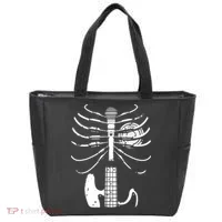 skeleton playing guitar electric Acoustic Classical Tote Bag thumb 0
