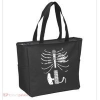 skeleton playing guitar electric Acoustic Classical Tote Bag thumb 2