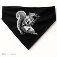 Squirrel Playing Guitar Rock And Roll USA-Made Doggie Bandana thumb 0