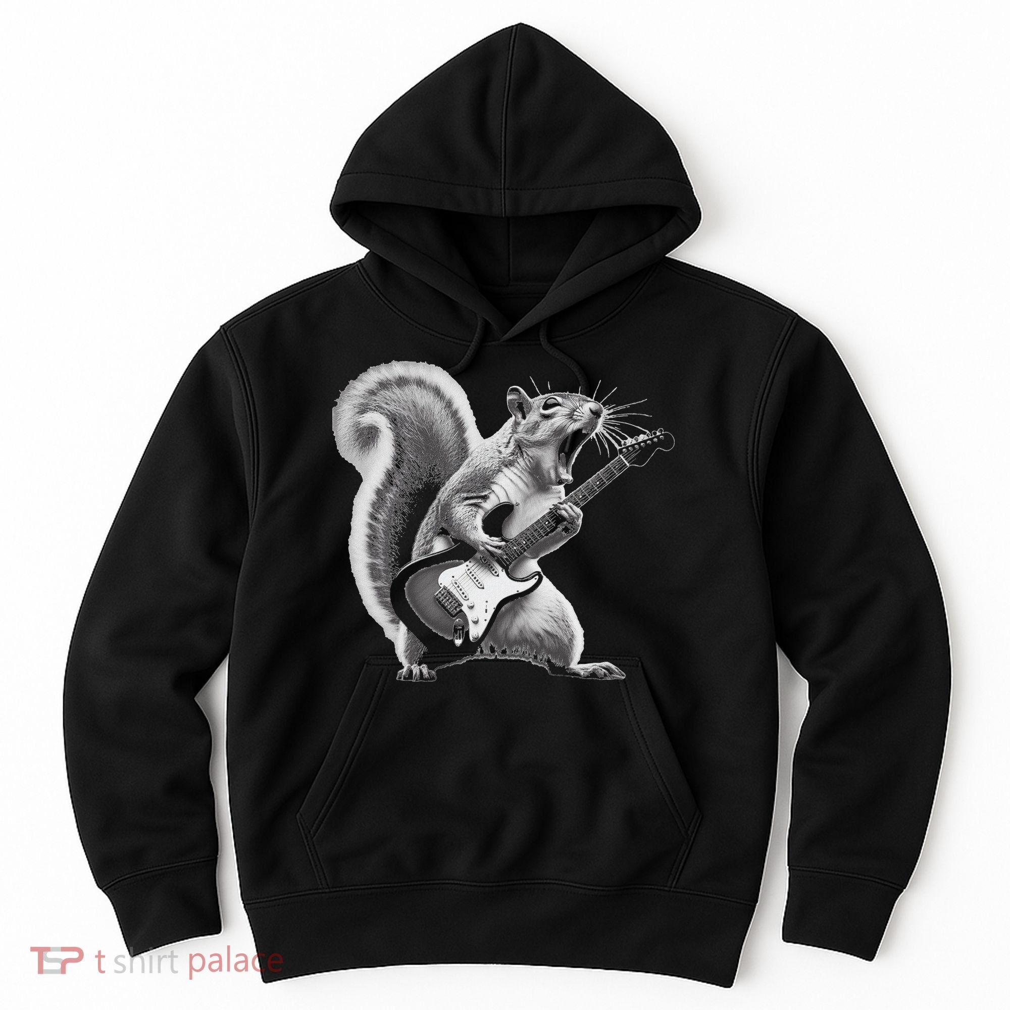 Squirrel Playing Guitar Rock And Roll Hoodie