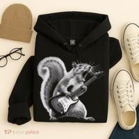 Squirrel Playing Guitar Rock And Roll Hoodie thumb 4