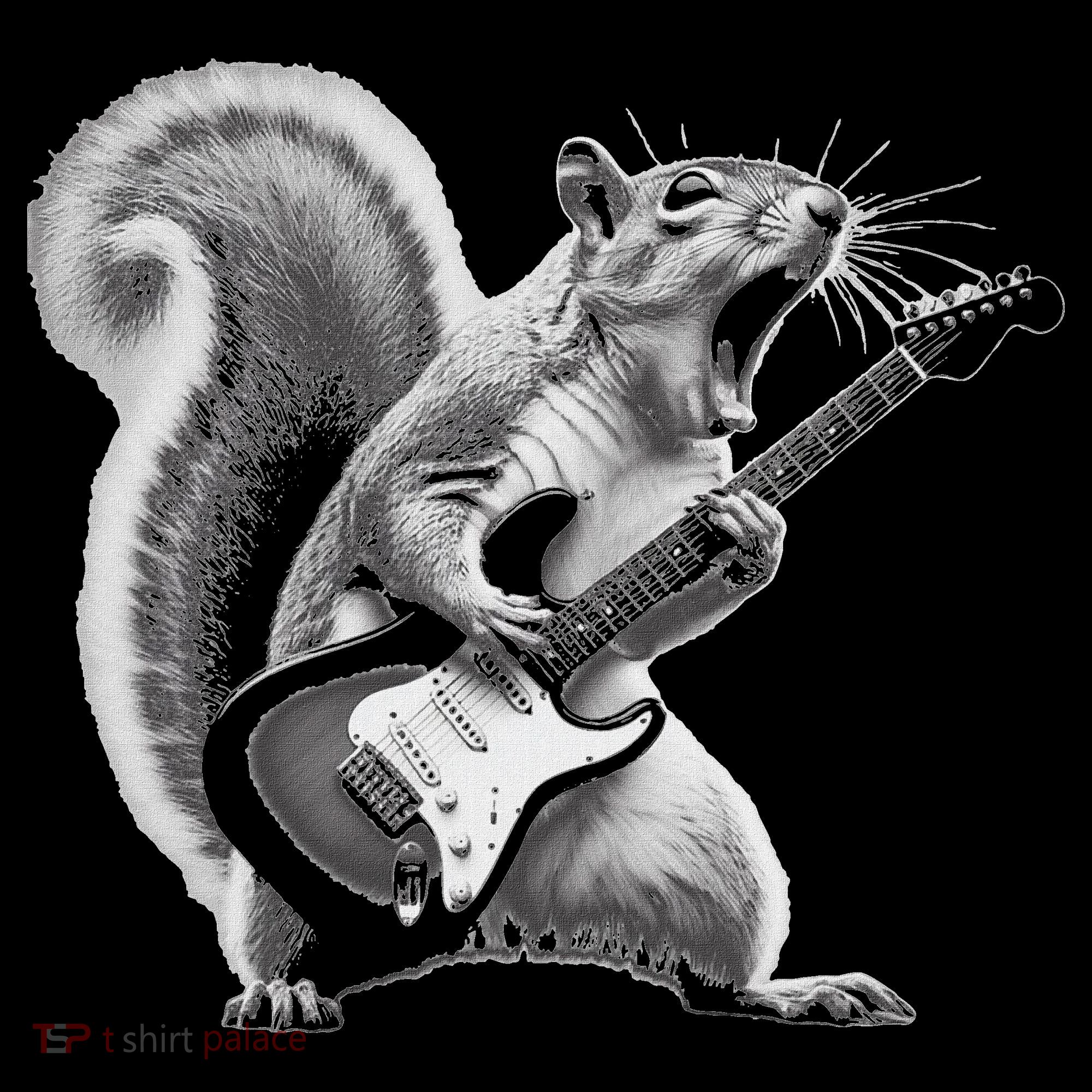 Squirrel Playing Guitar Rock And Roll Long Sleeve Shirt