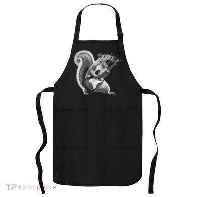 Squirrel Playing Guitar Rock And Roll Apron
