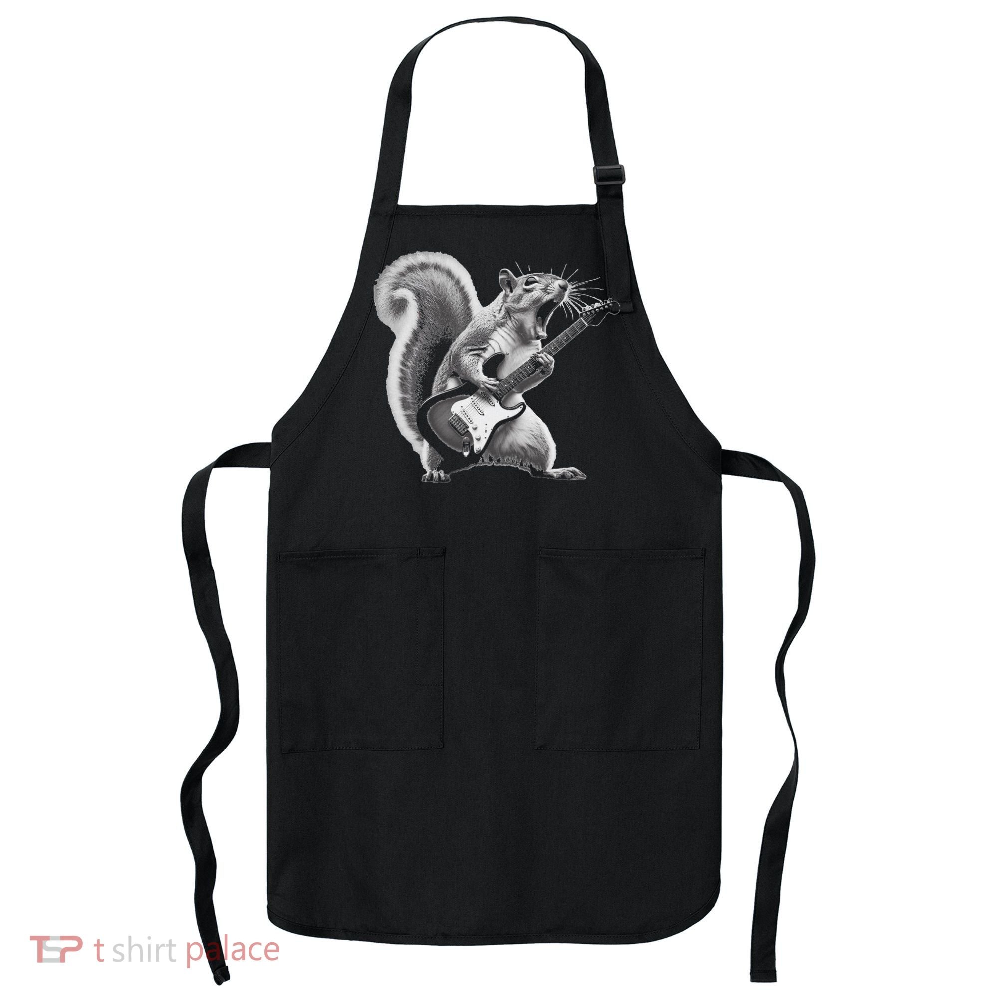 Squirrel Playing Guitar Rock And Roll Apron
