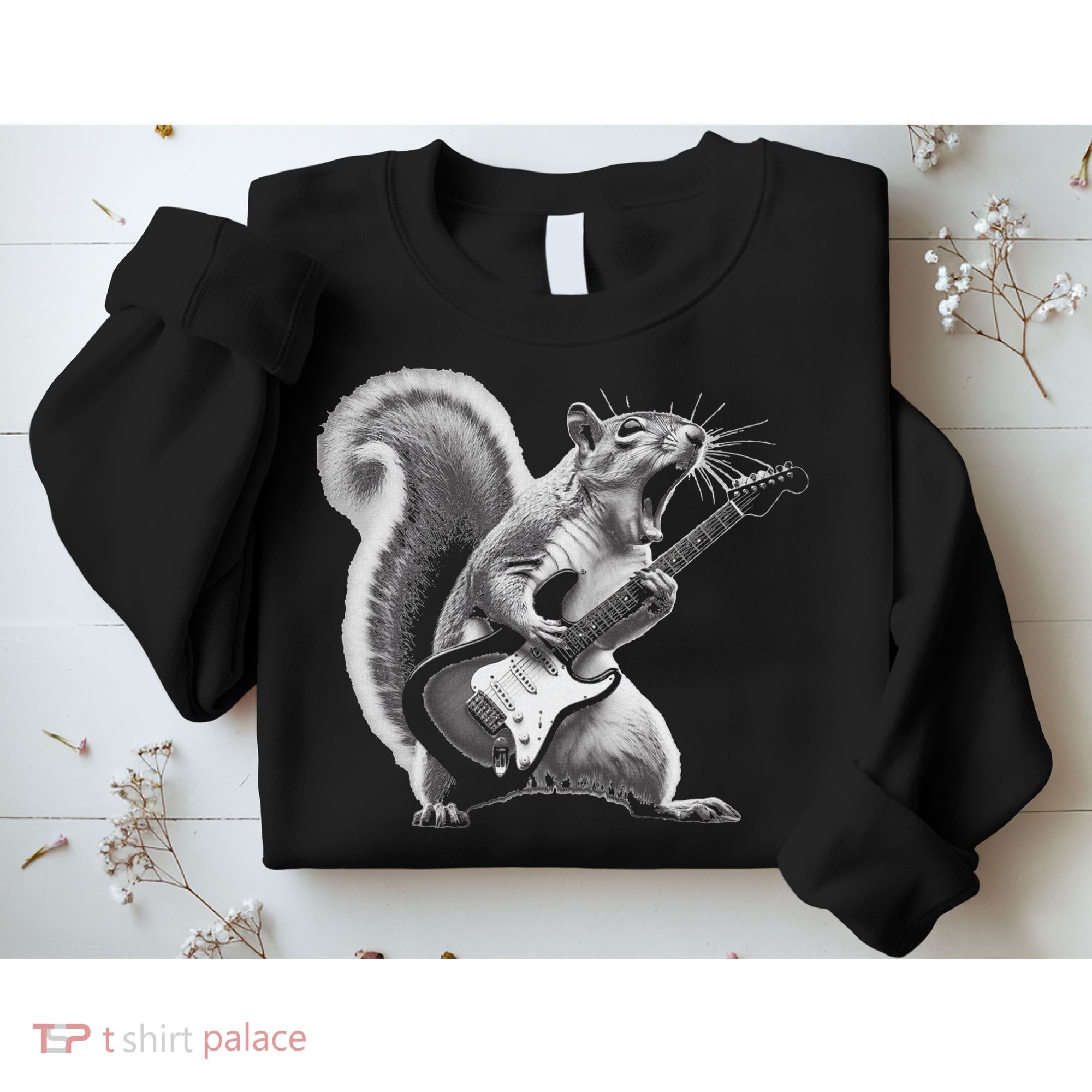Squirrel Playing Guitar Rock And Roll Sweatshirt