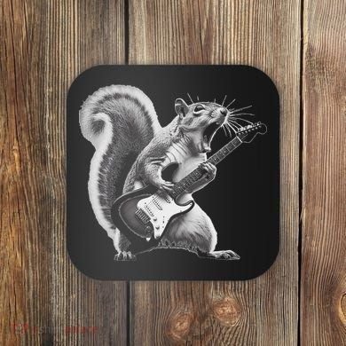 Squirrel Playing Guitar Rock And Roll Coaster