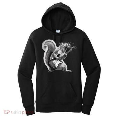 Squirrel Playing Guitar Rock And Roll Women's Hoodie
