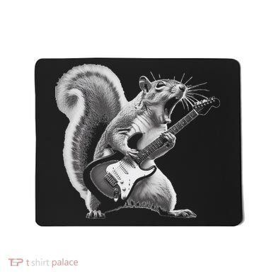 Squirrel Playing Guitar Rock And Roll Mousepad