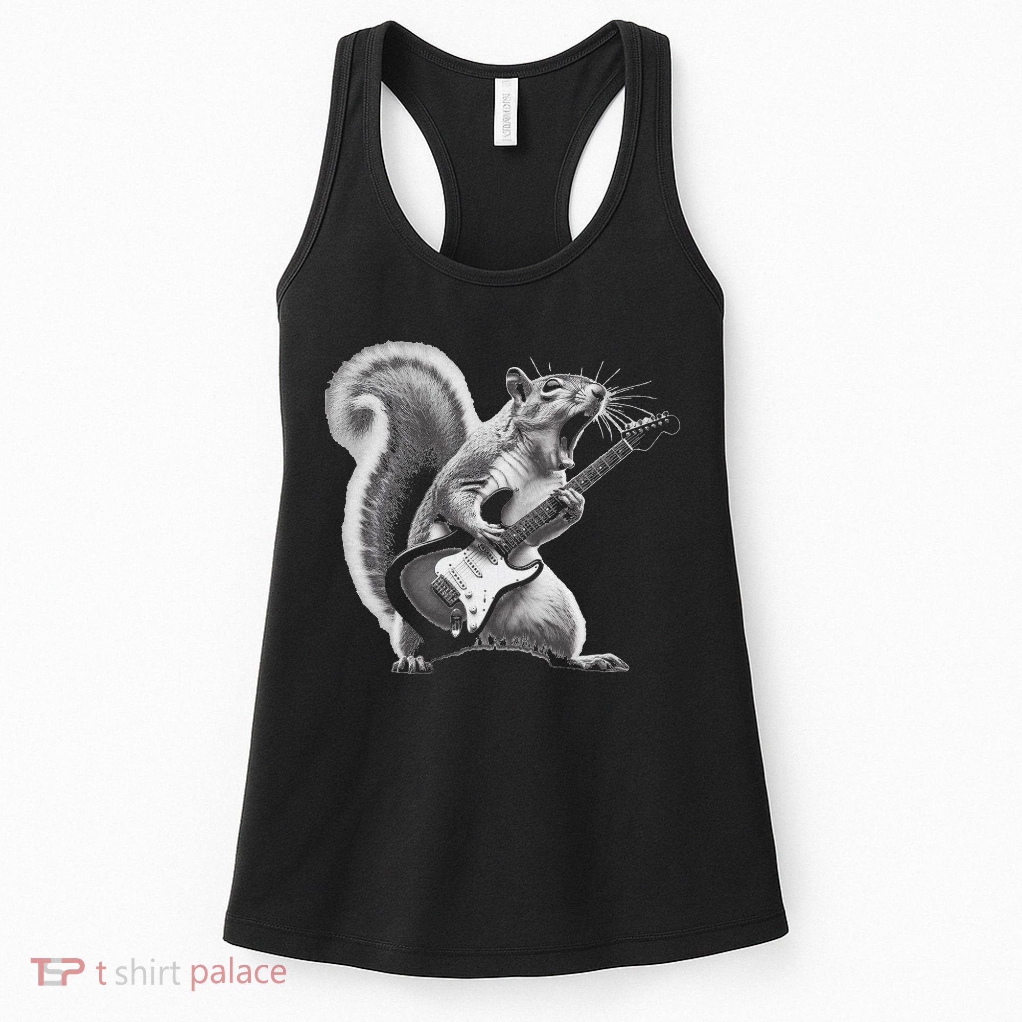 Squirrel Playing Guitar Rock And Roll Women's Tank Top