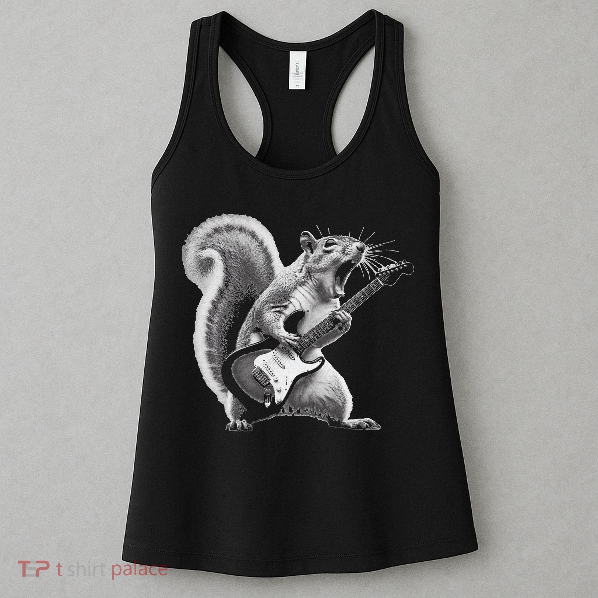 Squirrel Playing Guitar Rock And Roll Women's Tank Top