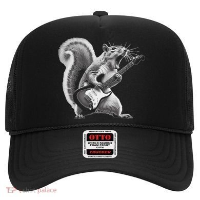 Squirrel Playing Guitar Rock And Roll Hat