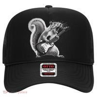 Squirrel Playing Guitar Rock And Roll Hat thumb 0