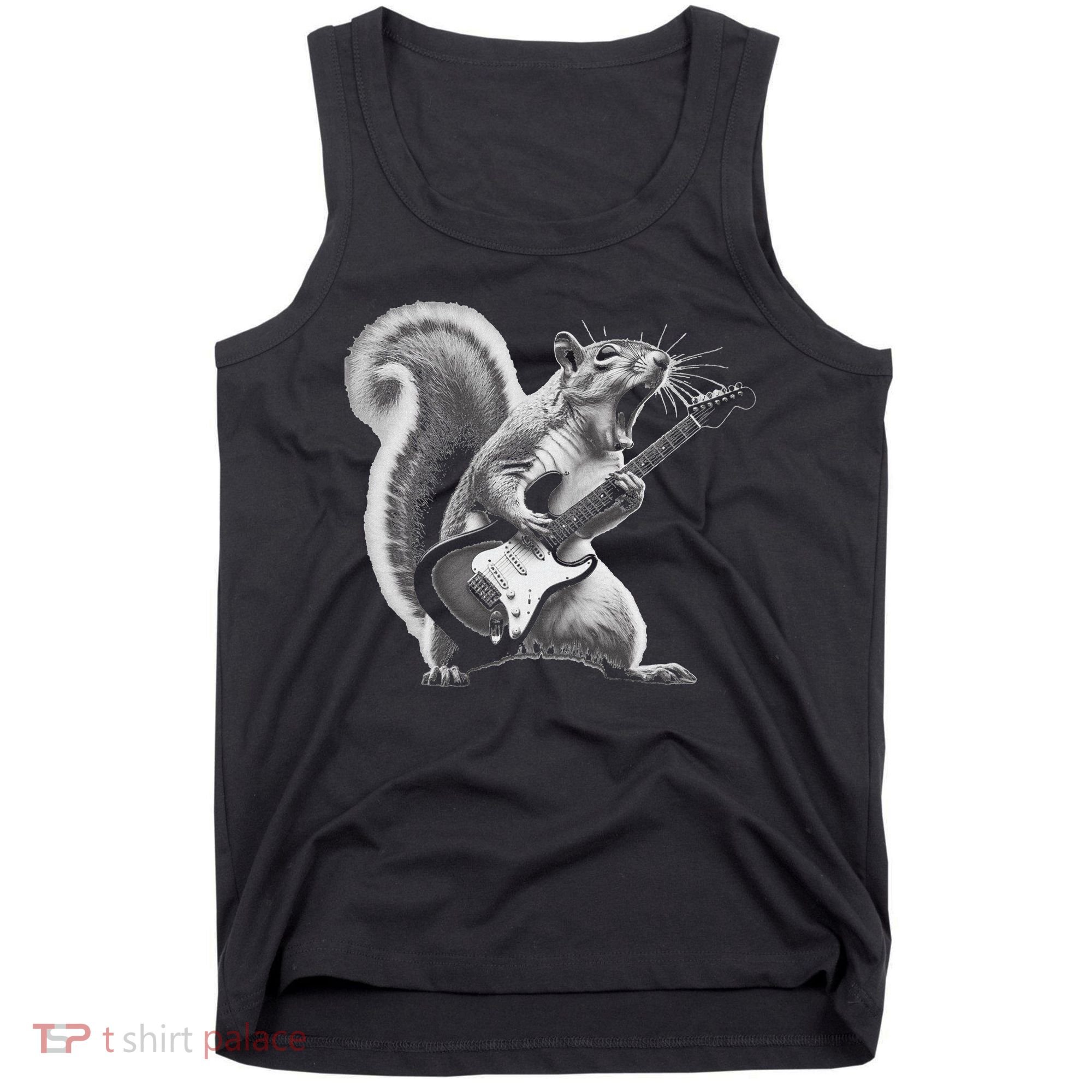 Squirrel Playing Guitar Rock And Roll Tank Top