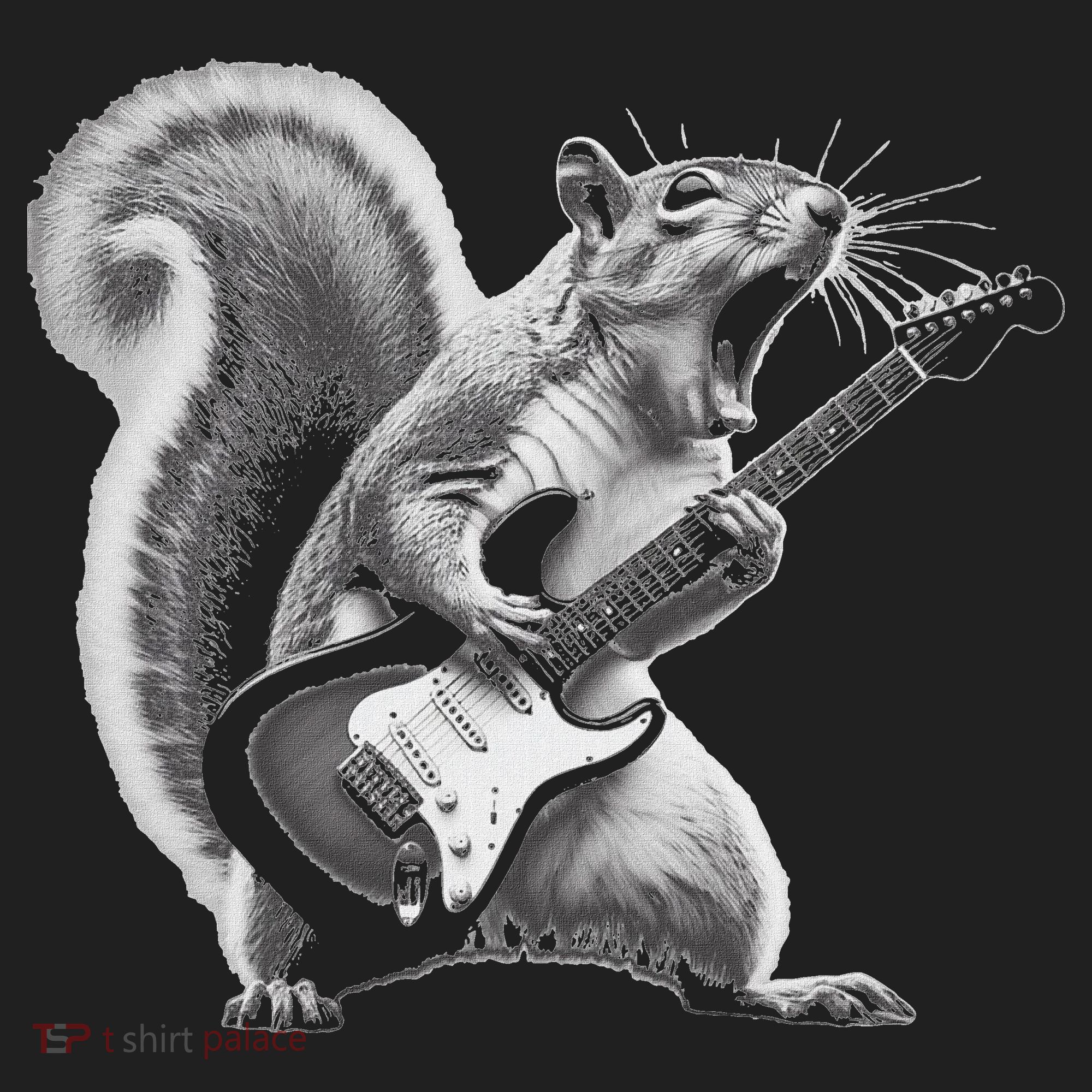 Squirrel Playing Guitar Rock And Roll Golf Towel