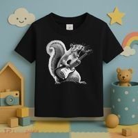 Squirrel Playing Guitar Rock And Roll Toddler T-Shirt thumb 3