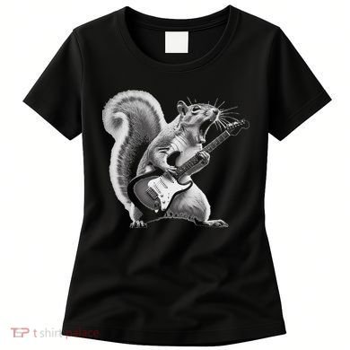 Squirrel Playing Guitar Rock And Roll Women's T-Shirt