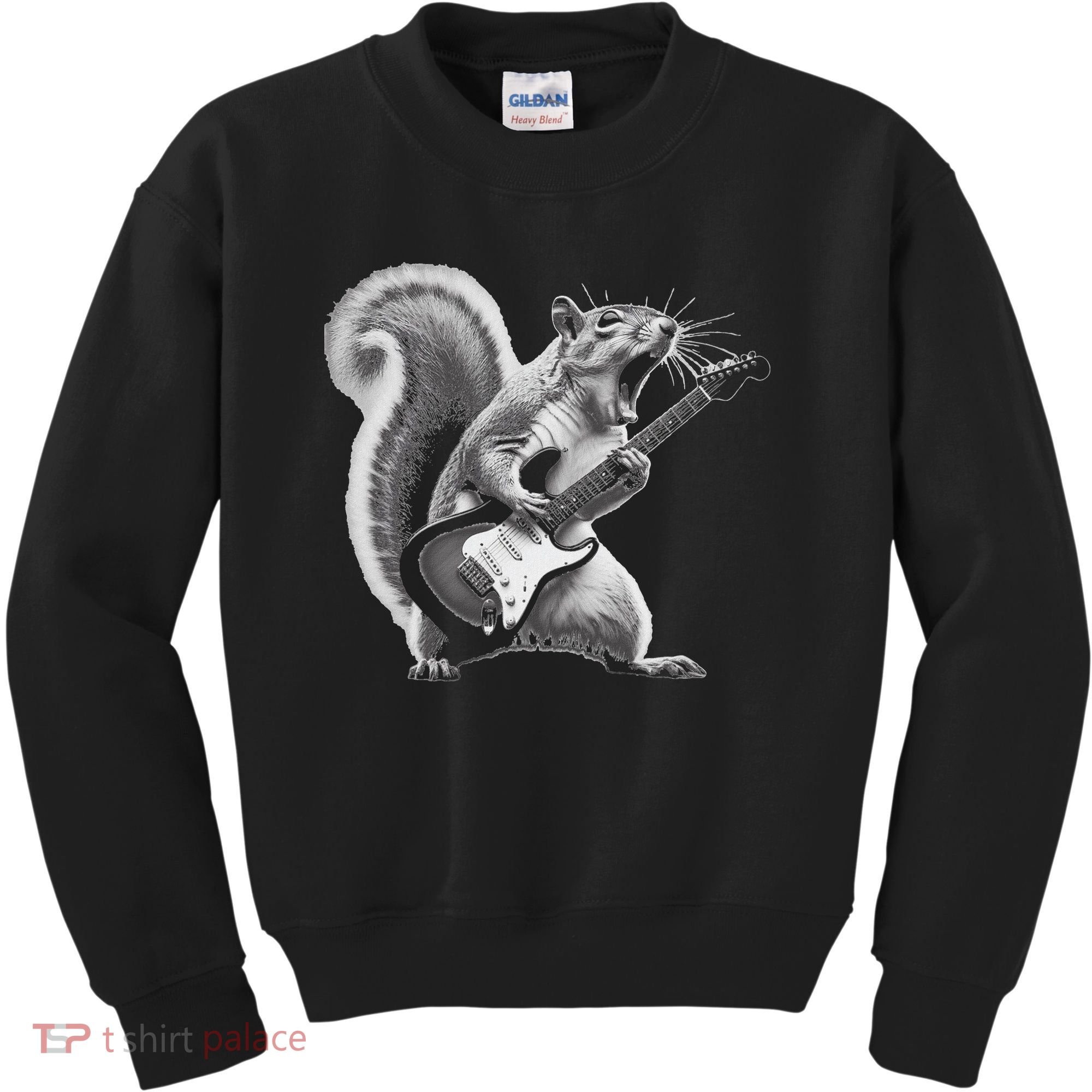 Squirrel Playing Guitar Rock And Roll Kids Sweatshirt