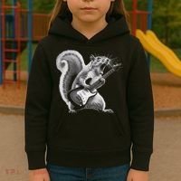 Squirrel Playing Guitar Rock And Roll Kids Hoodie thumb 3