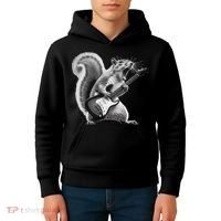 Squirrel Playing Guitar Rock And Roll Kids Hoodie thumb 4