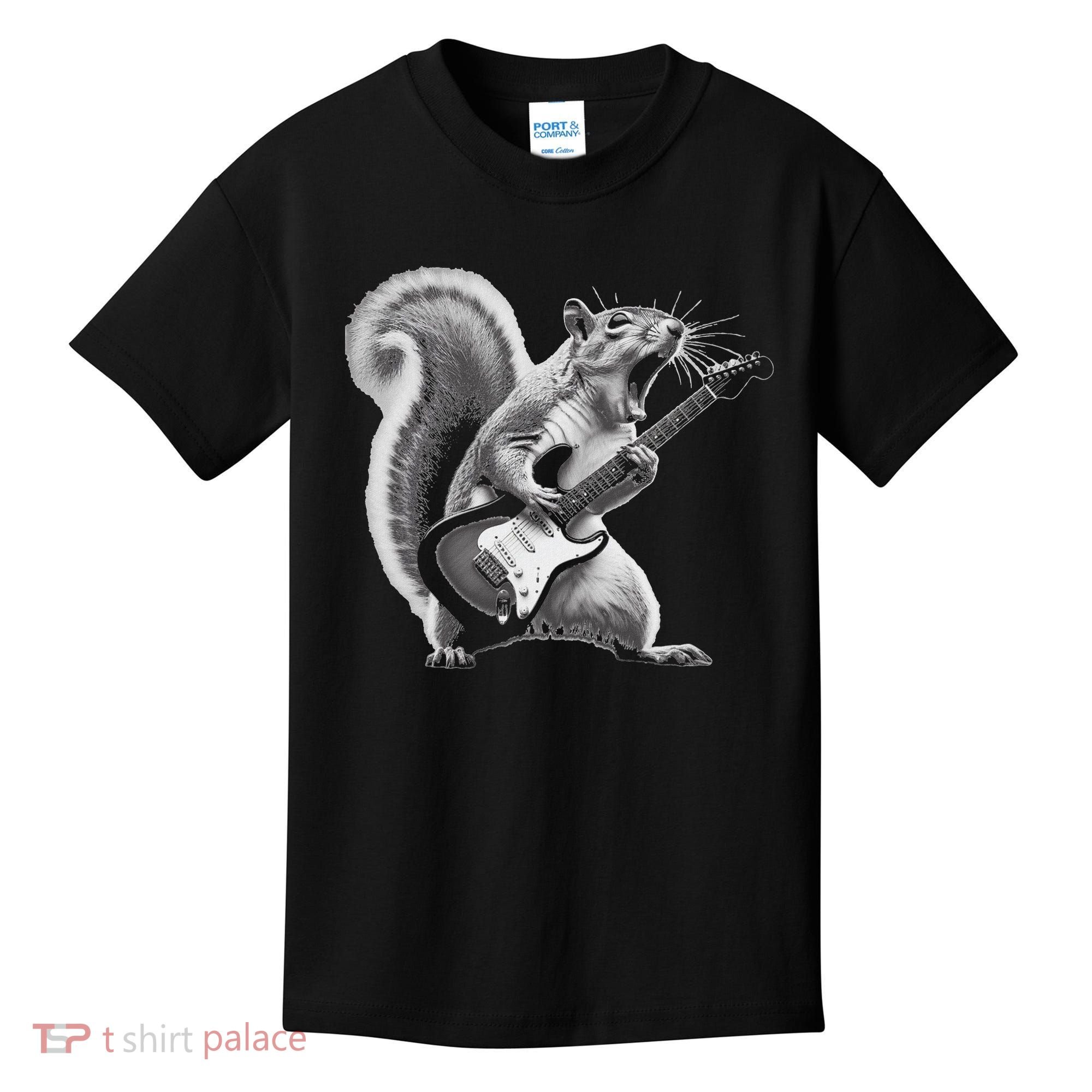 Squirrel Playing Guitar Rock And Roll Kids T-Shirt