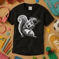 Squirrel Playing Guitar Rock And Roll Kids T-Shirt thumb 3