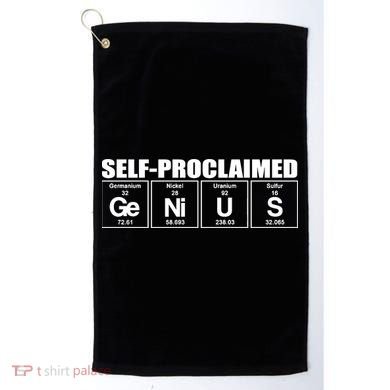 Self Proclaimed Genius Funny Gift Golf Towel