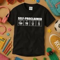 Self Proclaimed Genius Funny Gift Kids T-Shirt thumb 3
