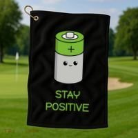 Stay Positive Green Stay Positive Loose Happy For Life Cute Gift Golf Towel thumb 1