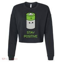 Stay Positive Green Stay Positive Loose Happy For Life Cute Gift Cropped Pullover Crew thumb 0
