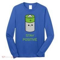 Stay Positive Green Stay Positive Loose Happy For Life Cute Gift Long Sleeve Shirt thumb 0