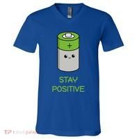 Stay Positive Green Stay Positive Loose Happy For Life Cute Gift V-Neck T-Shirt thumb 0
