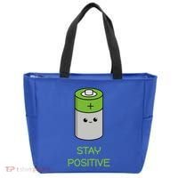 Stay Positive Green Stay Positive Loose Happy For Life Cute Gift Tote Bag thumb 0