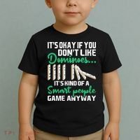 Smart People Game Anyway Dominoes Lover Domino Player Toddler T-Shirt thumb 2